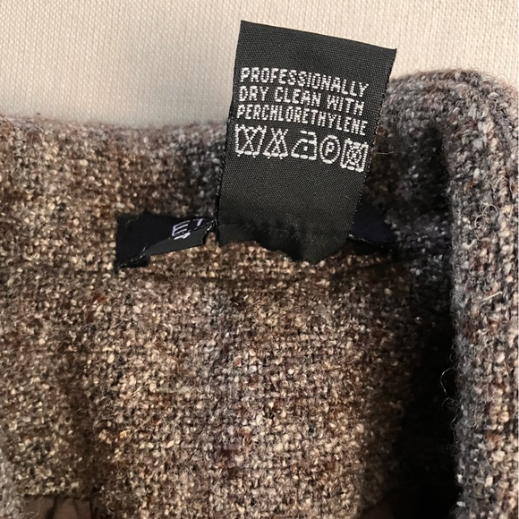 Vintage Jacket and Skirt Suit Wool Tweed with Mink Fur Trim Gray/Brown Small - Picture 11 of 16